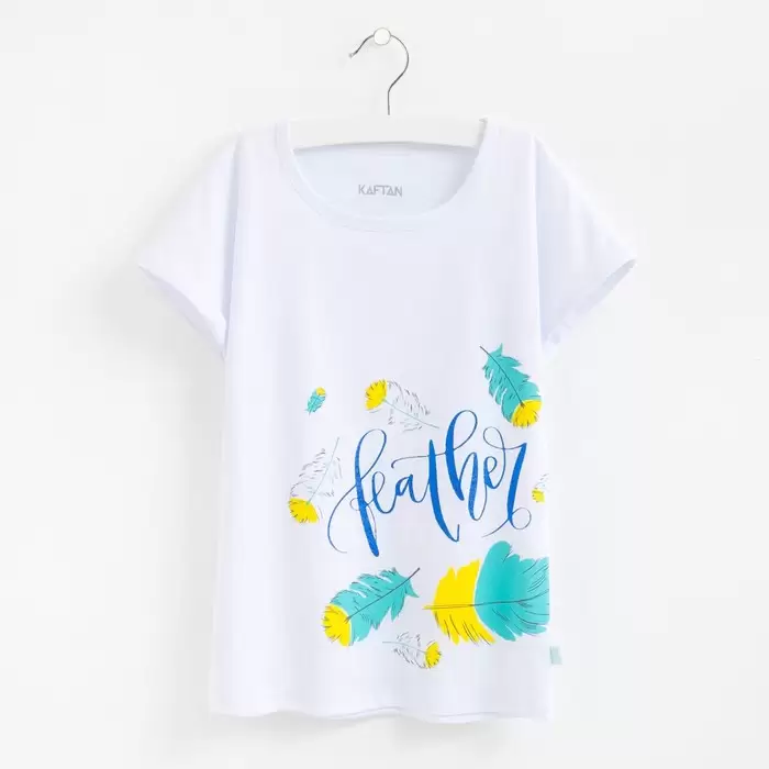 KAFTAN Перья, футболка для девочки (изображение 1)